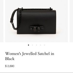 Alexander McQueen large jeweled bag. Adjustable strap